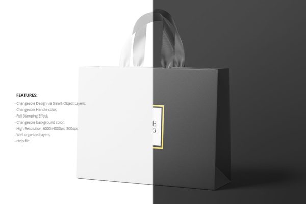 大购物礼品纸袋模型(PSD,PDF)