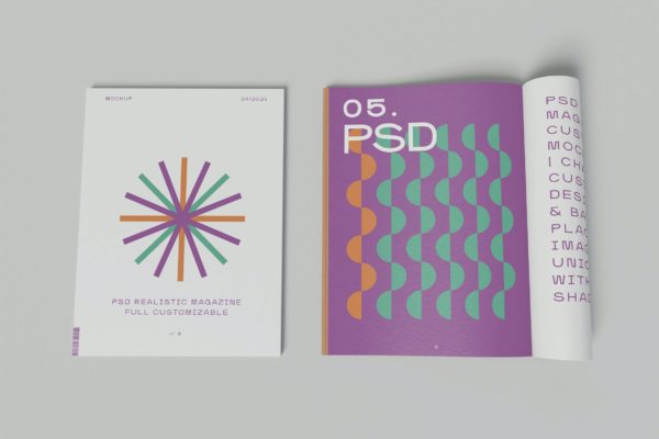 杂志设计展示样机 (PSD)