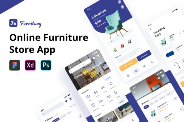 家具-在线家具电商APP UIFIG,XD,PSD