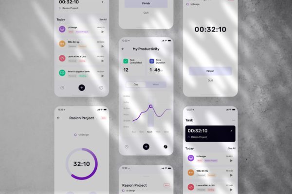 时尚简约手机APP UI样机展示模型mockups