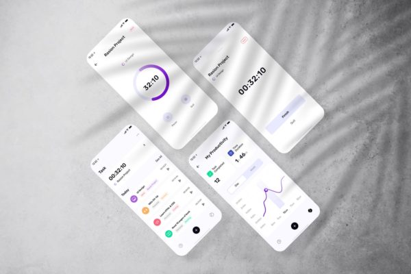 高品质多用途的手机APP UI样机展示模型mockups