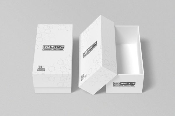 矩形盒硬纸盒模型 (PDF,PSD)