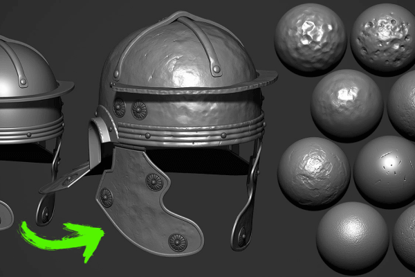 Zbrush 金屬表面筆刷包