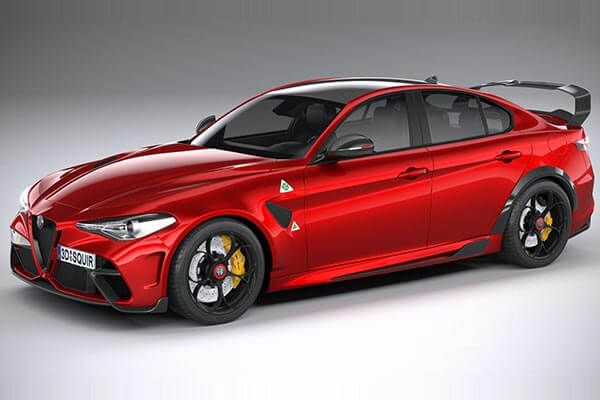 阿尔法罗密欧 Alfa Romeo Giulia GTAm 2021 跑车3D模型下载（FBX,OBJ,MAX）