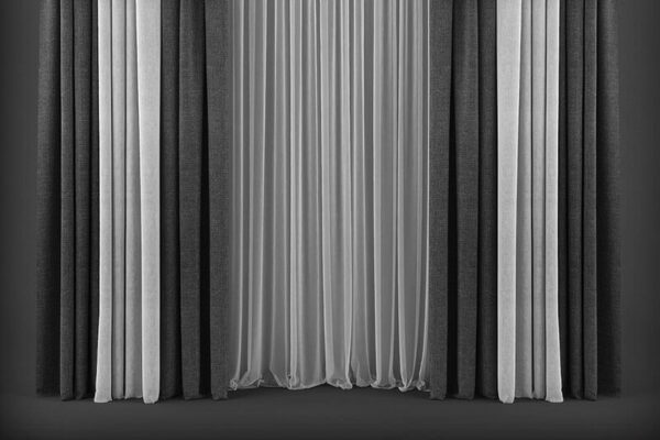 现代风格的窗帘3D模型下载（FBX，MAX）