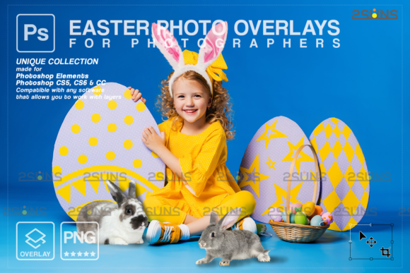 复活节兔子元素Photoshop叠层PNG素材