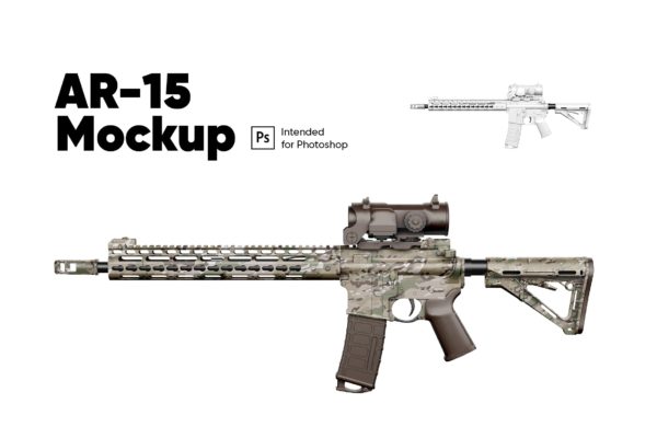 AR-15 枪支武器样机 (PSD)