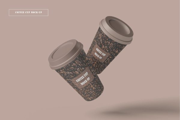 高端的咖啡品牌杯子模型(PSD,PDF)