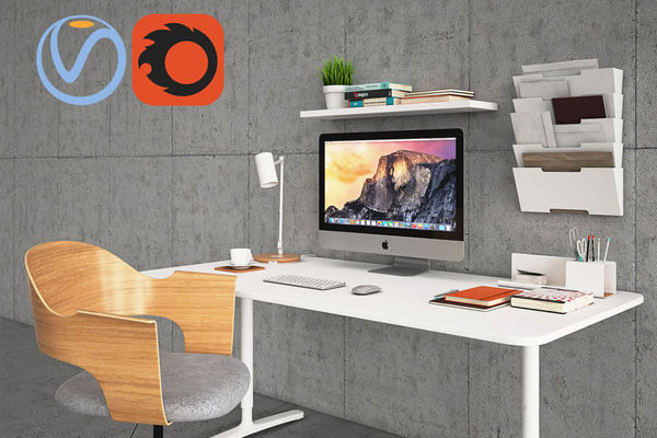 宜家风格工作台场景3D模型下载（OBJ,FBX,MAX）