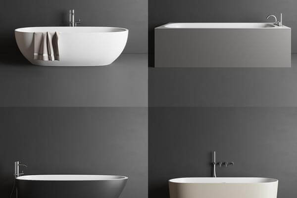 简约有设计感的浴缸3D模型下载（OBJ,FBX,MAX）