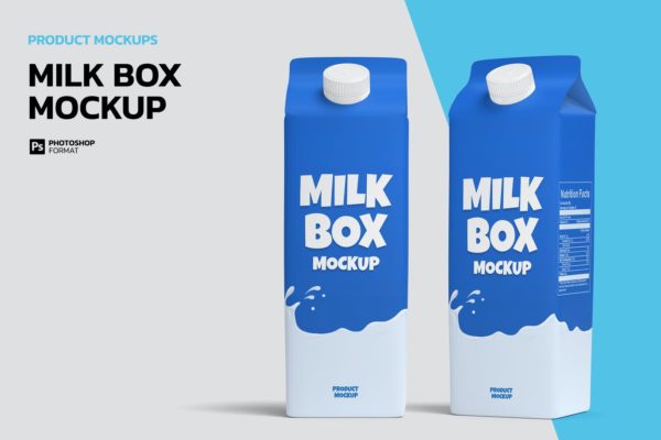 高品质的牛奶饮料包装设计VI样机展示模型mockups
