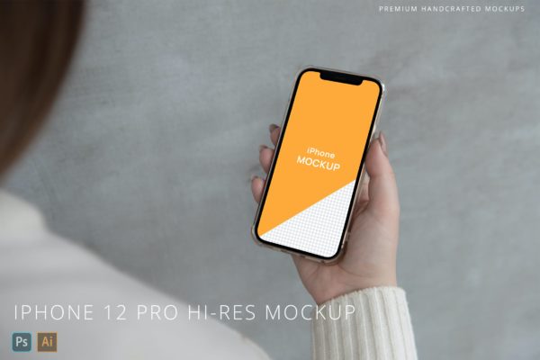 极简主义iPhone 12 Pro展示模型(PSD,PDF)