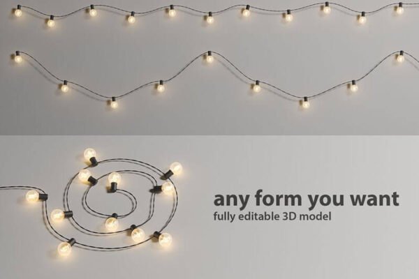 节日彩灯小灯泡3D模型下载（FBX，MAX）