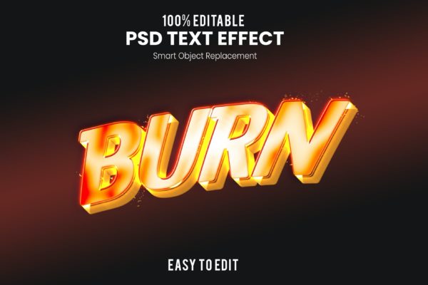 3D火焰字体PS图层样式 (PSD)