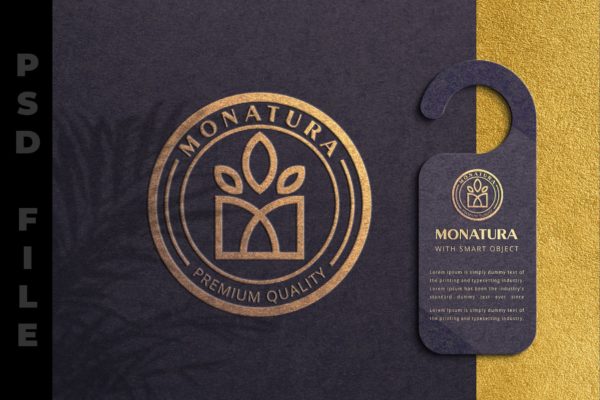 酒店门口挂牌设计展示样机 (PSD,JPG)