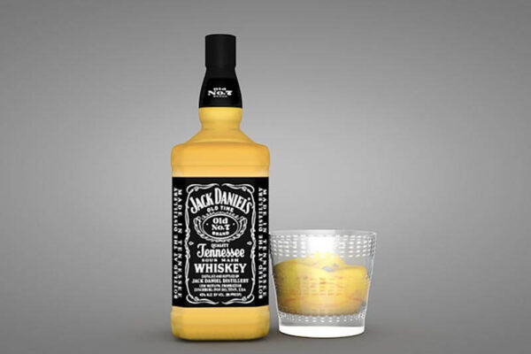 杰克丹尼威士忌酒瓶3D模型工程文件+教程（C4D）