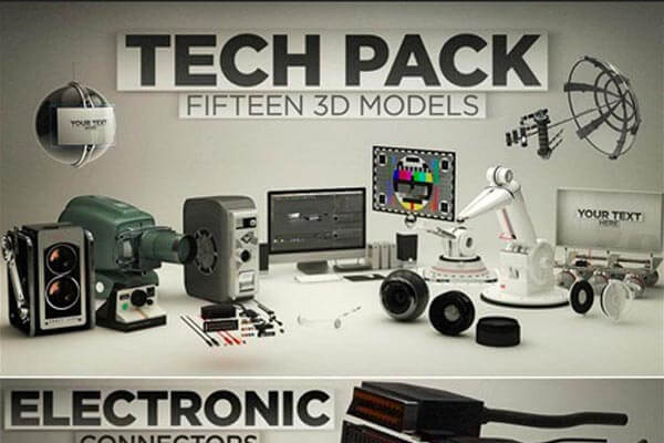 科技研究相关的仪器设备3D模型C4D库下载（lib4d）