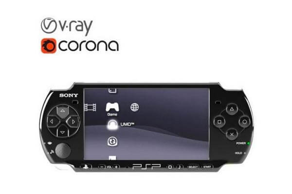 SONY索尼PSP3000游戏机3D模型下载（OBJ,MAX）