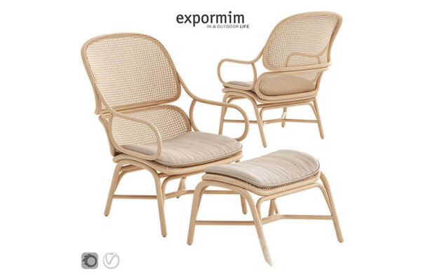 休闲编制框扶手椅躺椅3D模型下载（FBX，MAX）