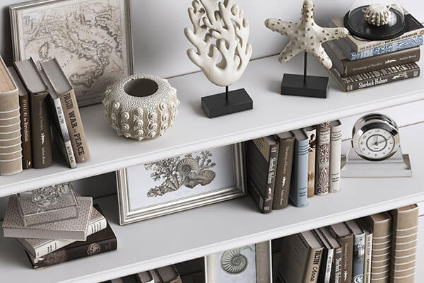 家装装饰品书本组合3D模型下载（OBJ,FBX,MAX）