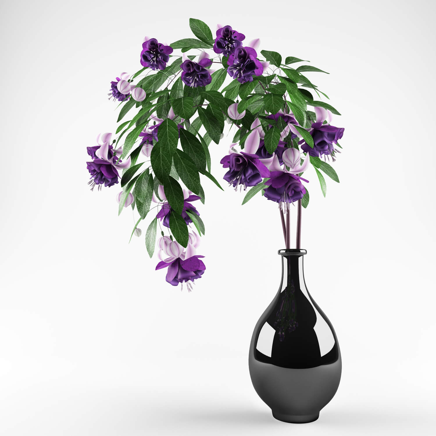花瓶中的紫红色植物3D模型（OBJ,FBX,MAX）