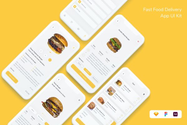 快餐外卖App UI 工具包 (FIG,SKETCH,XD)