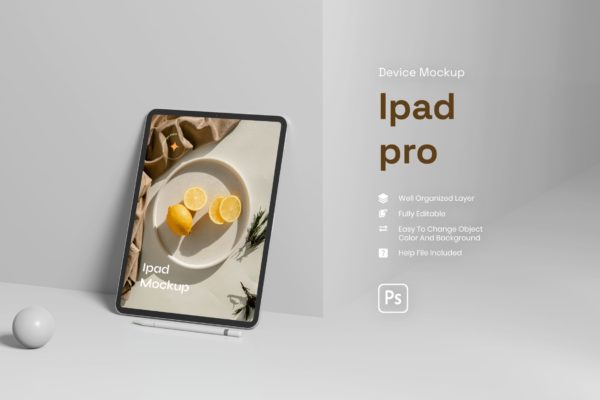 高端平板iPad展示样机 (PSD)