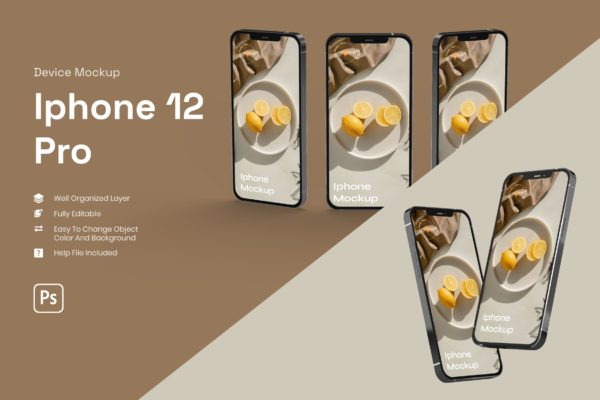 Iphone 12 Pro高端手机样机 (PSD)