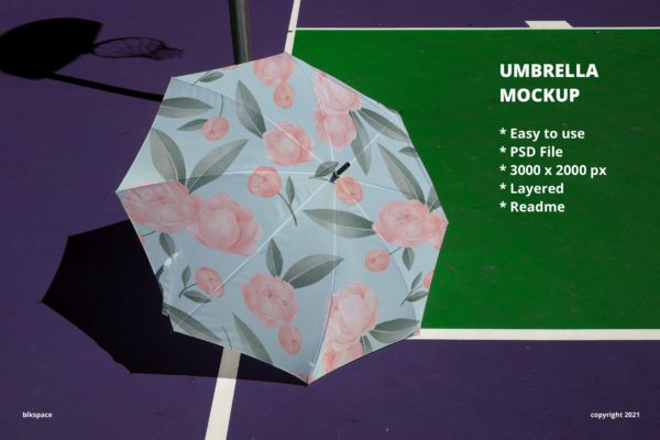 雨伞花纹设计展示样机 (PSD)