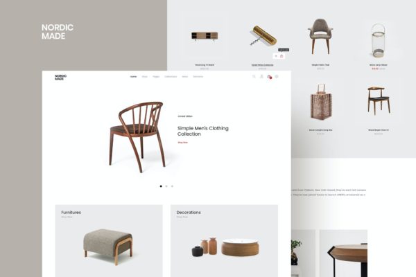 家具电商极简主义网页UI模板 (PSD)