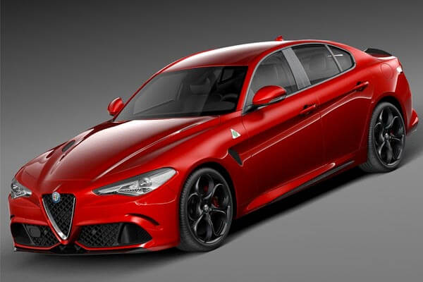 阿尔法罗密欧 Giulia Quadrifoglio 汽车3D模型下载（C4D,MAX,OBJ,FBX,3DS）