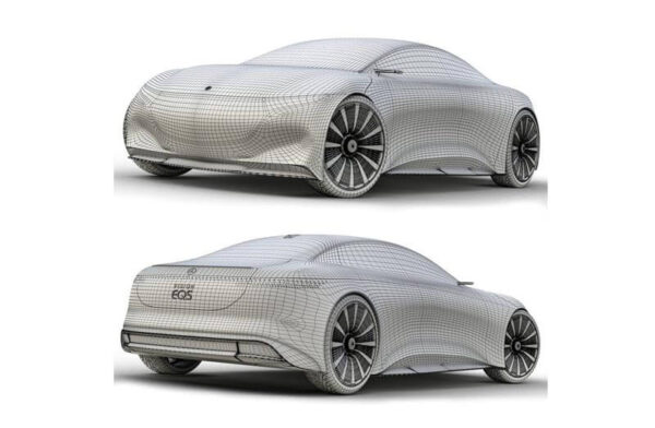 梅赛德斯奔驰 Vision EQS 概念汽车3D模型下载（OBJ,MAX,FBX）