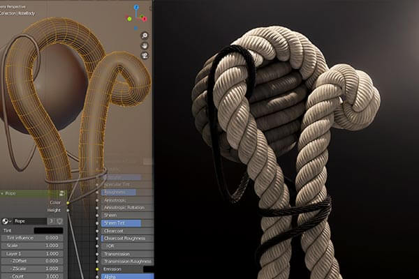 Blender麻绳节点材质文件下载（blend）
