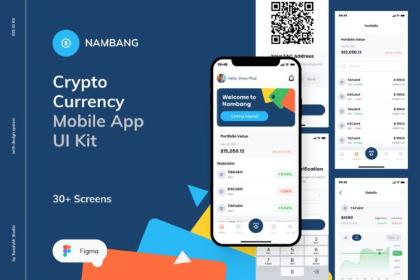 加密货币移动应用程序 App UI Kit (FIG)