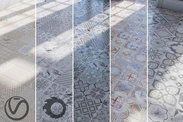 复古风格的瓷砖+图案材质素材材质（FBX,max）