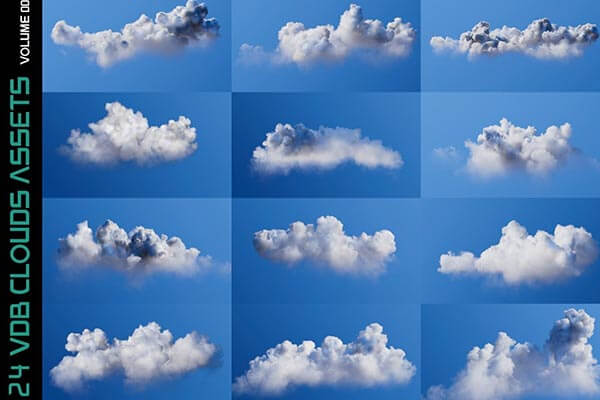 各种3D软件必备的 VDB 云合集3D模型下载（VDB）