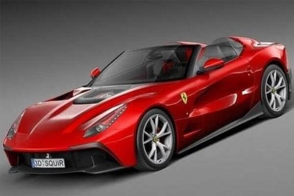 法拉利F12 TRS Roadster敞篷跑车汽车3D模型下载（OBJ）