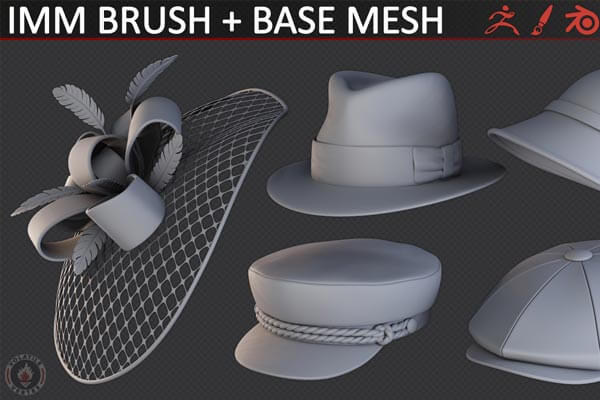 Blender,Zbrush 多用途复古帽子3D模型下载（Blend,ZBP,FBX）