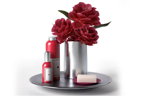 花卉肥皂和沐浴露产品组合场景3D模型下载（C4D,FBX,MAX,OBJ）