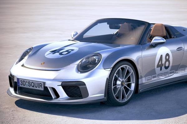 保时捷911 Speedster Heritage 3D敞篷跑车汽车模型下载（OBJ,FBX,MAX）