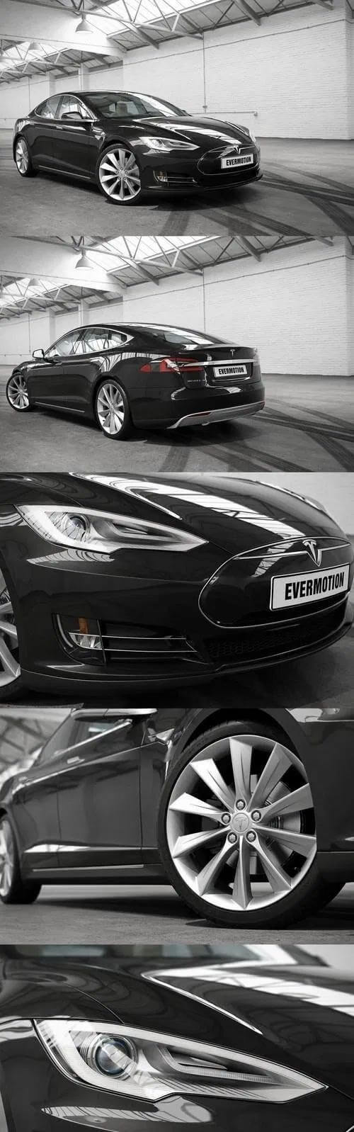 特斯拉Tesla Model S 完美场景的汽车3D模型