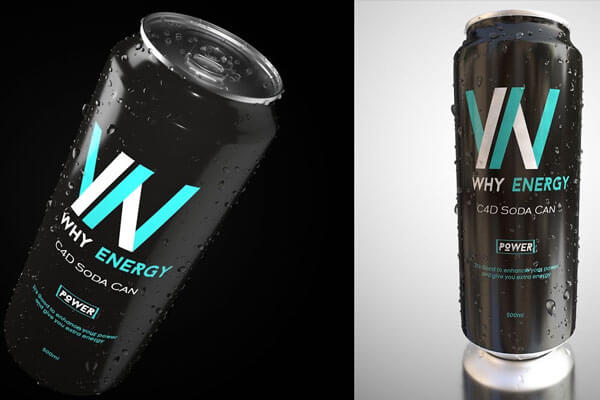 带露珠的易拉罐3D模型和场景HDR图下载（C4D）