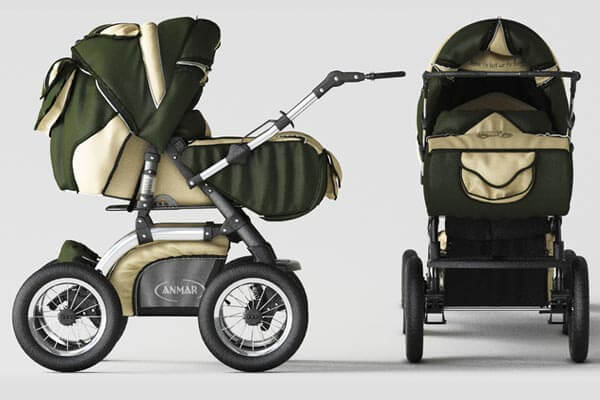 铝合金高端儿童婴儿车3D模型（fbx,max）