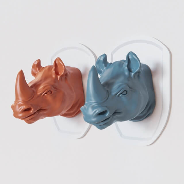 犀牛头工艺装饰品3D模型（OBJ,FBX,MAX）