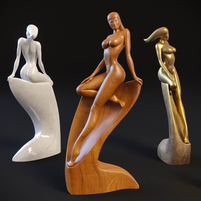 裸体女性雕塑3D模型（OBJ,FBX,MAX）