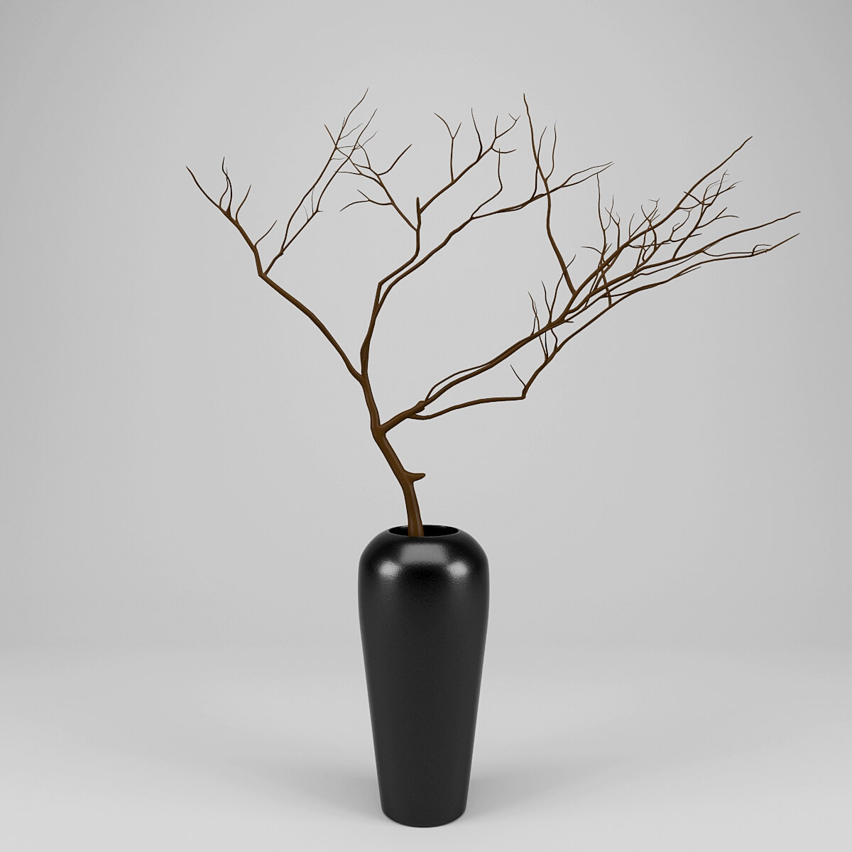 黑色装饰花瓶3D模型（OBJ,FBX,MAX）