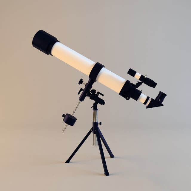 白色望远镜3D模型（OBJ,FBX,MAX）
