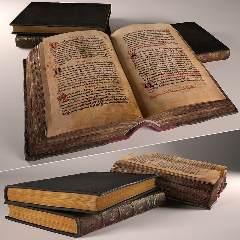 古老的书3D模型（OBJ,FBX,MAX）