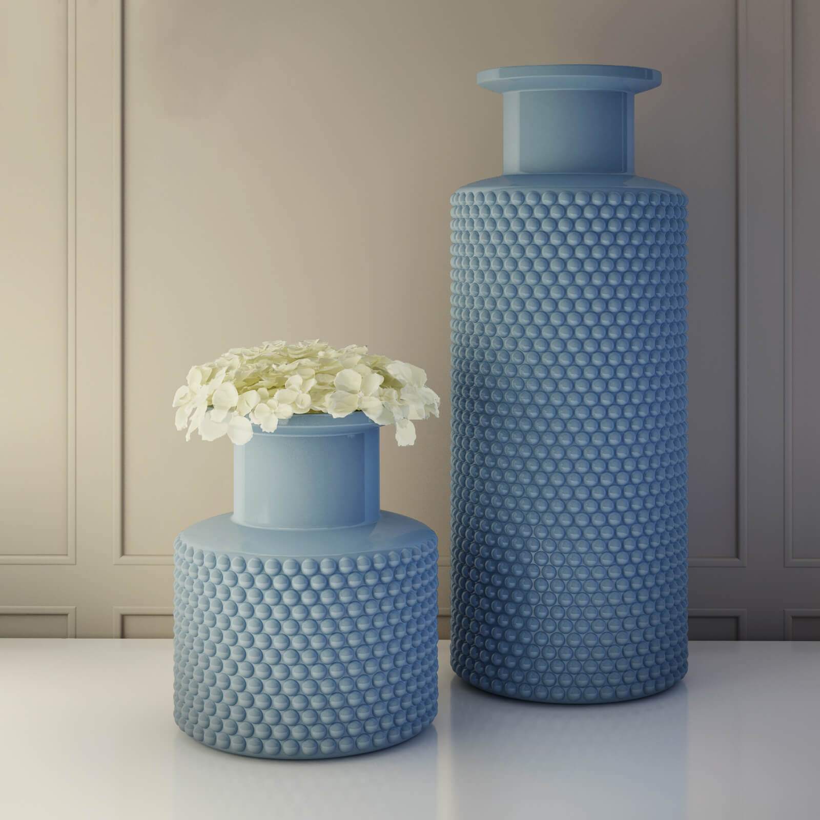 蓝色凸点花瓶3D模型（OBJ,FBX,MAX）