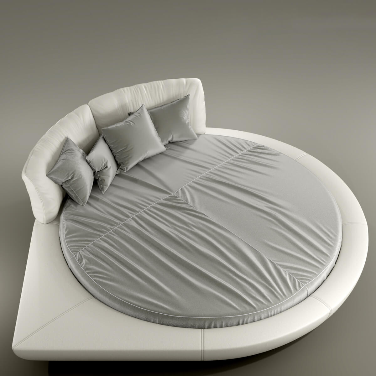 圆形灰色沙发床3D模型（OBJ,FBX,MAX）